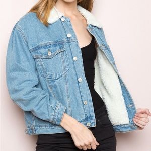 Brandy Melville Sherpa Denim Jacket